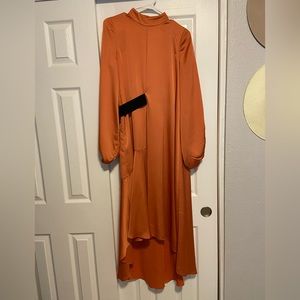 ASOS orange silk dress